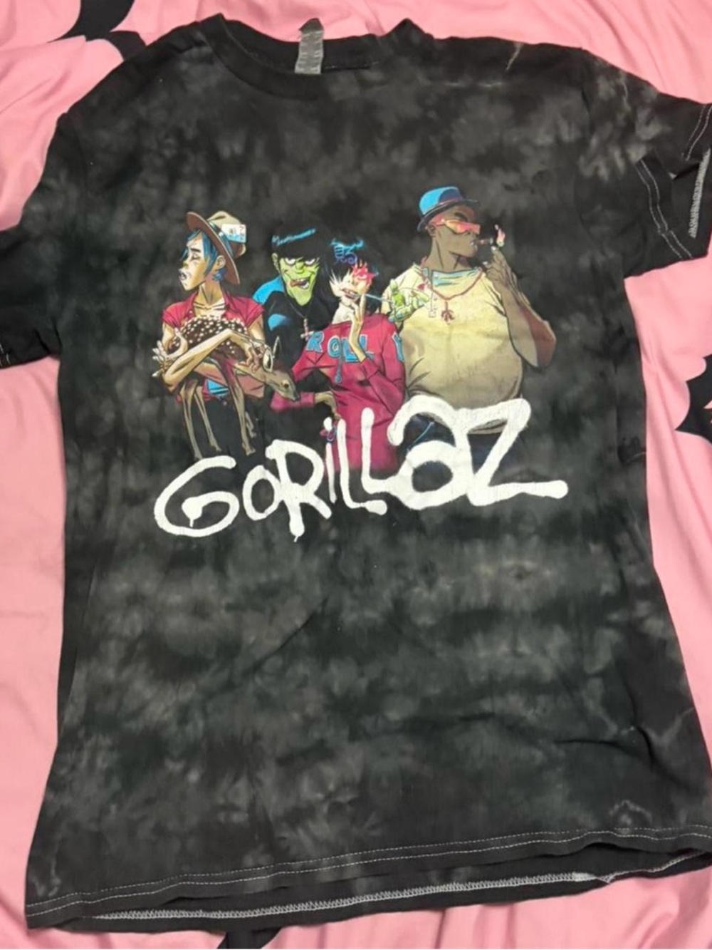 Hot Topic Gorillaz Black Tie-Dye Graphic Tee - Picture 2 of 8